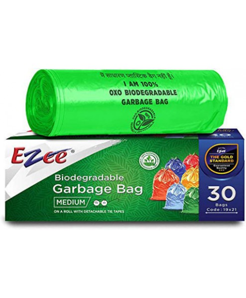  Ezee Green Plastic Bio-degradable Medium Garbage Bags 30pcs